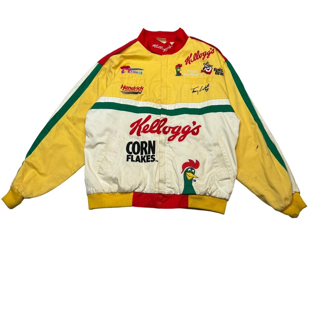 Vintage Terry Labone #5 Kellogg's Corn Flakes NASCAR Racing Jacket Men's Large